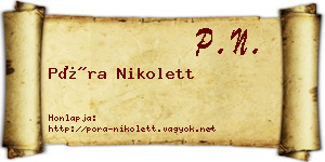Póra Nikolett névjegykártya